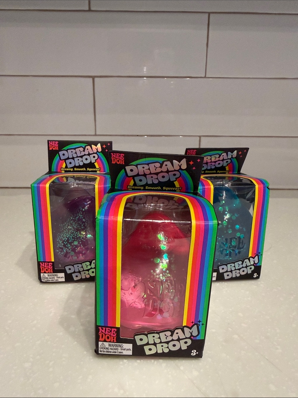 Needoh Dream Drop Set of three Sensory Toy - New